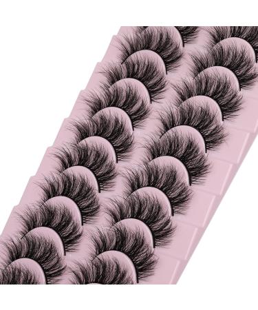 WiWoseo 10 Pairs Natural Faux Mink 3D False Eyelashes - Wispy & Fluffy - Buy Online on GoSupps.com
