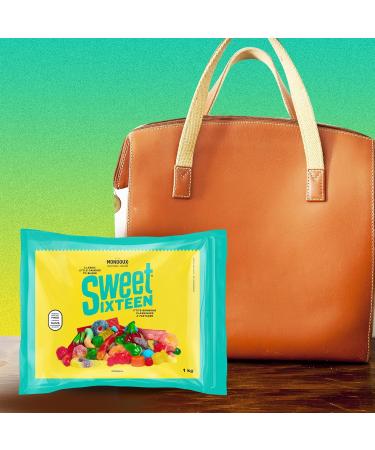Sweet Sixteen Original Candy Classic Mix of Sweet and Sour-Coated Gummies 1kg per Pack Peanut & Nut-Free Candies Soft Chewy and Always Fresh 1 kg - (Pack of 1) - Buy Online on GoSupps.com