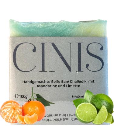 CINIS Handmade Soap Sunny-Sani Chalkidiki with Mandarin and Lime -%100 Natural Soap - e100g