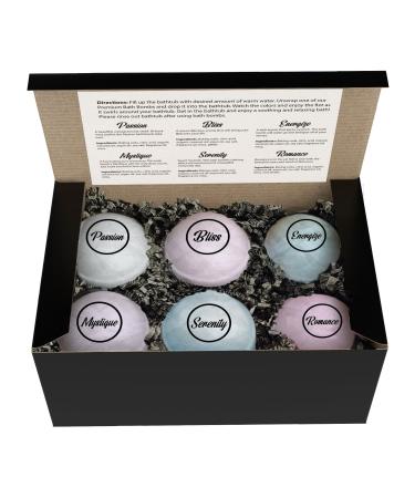 Bath Bombs Fizzies Natural by Gia Grey - Turn Your Bath into The Ultimate Spa Treatment Made with Argan Oil & Organic Coconut Oil for Silky Soft Skin (6 Pack)