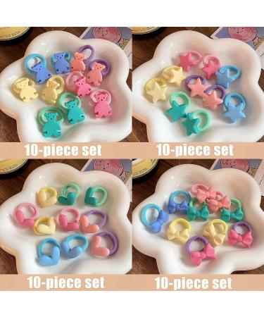 90PCS Toddler Hair Ties | Coloured Animal Shaped Hair Accessories for Girls | Elastic Ponytail Holders for Kids - Buy Online on GoSupps.com
