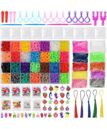 MUDO NEST 20000+ Loom Bands Kit | DIY Rubber Bands Kit with 38 Colors, 500 Clips, 40 Charms | Loom Bracelet Making for Kids - Buy Online on GoSupps.com