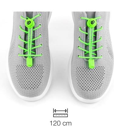BodyPride Premium Lazy Laces - Elastic Quick Closure for Sports 12 Colors Reflective Fast Lace-Up System 120 cm Neon Green - No Tying Needed! - Buy Online on GoSupps.com