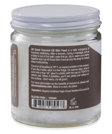 All Good Organic Coconut Oil Skin Food - Natural Moisturizing Skin Care - Non GMO - Vegan - 7.5 Fl Oz - Buy Online on GoSupps.com