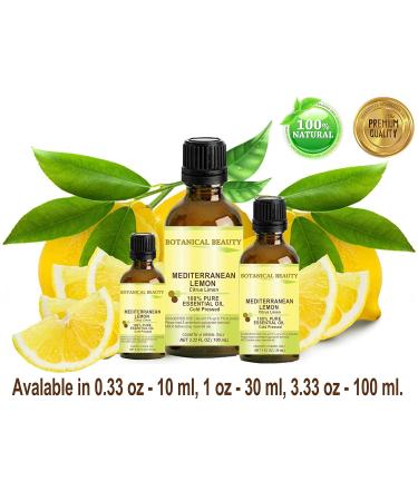 LEMON (Mediterranean) ESSENTIAL OIL. 100% Pure Therapeutic Grade Premium Quality Undiluted. 3.33 Fl.oz.- 100 ml. - Buy Online on GoSupps.com