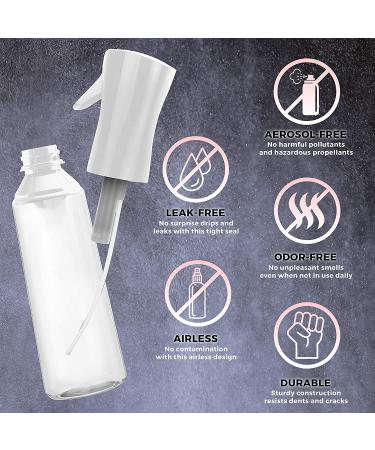 10oz Ultra Fine Empty Continuous Spray Bottle for Hairstyling, Plants, Cleaning, Misting - Durable and Clear - Ideal for Skin Care and Cooking - Buy Online on GoSupps.com