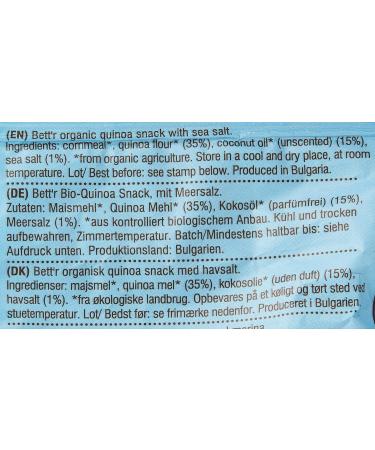  bett'r GUILT FREE Organic sea salt quinoa chips (gluten-free) 50g Bettr - Buy Online on GoSupps.com