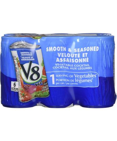 V8 Smooth & Seasoned Vegetable Cocktail 156 ml 6 Count - Buy Online on GoSupps.com