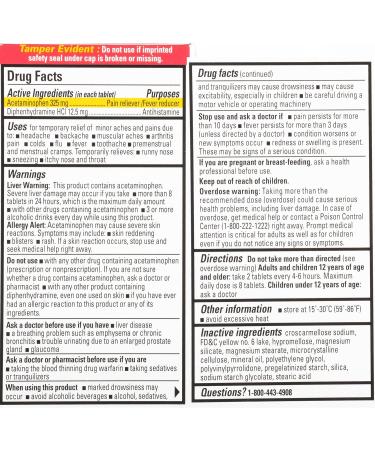 Percogesic Original Strength 90 Tablets - Acetaminophen and Diphenhydramine for Fast Pain Relief - Buy Online on GoSupps.com