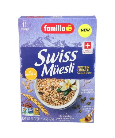 Familia Swiss Muesli Protein Crunch with Superseeds & Honey 21oz (Pack of 6) Protein Crunch 21 Ounce (Pack of 6)