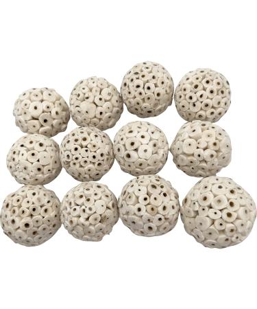 Mandarin Bird Toys Assorted Sola Bird Toys by M&M - Air Dried Natural Shredding Foot Toys, Lots of Part Sizes Small Sola Balls Pack (12)