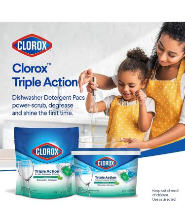 Clorox Triple Action Dishwasher Detergent Pacs - 65 Count Fresh Scent - Pack of 1 - Buy Online on GoSupps.com