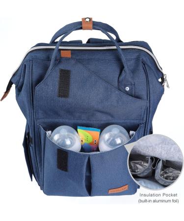 NEOtech Care Diaper Bag Backpack - Multifunctional Baby Bag for Boys & Girls | Wide Opening & Organized Pockets - Black Gray Blue - Buy Online on GoSupps.com