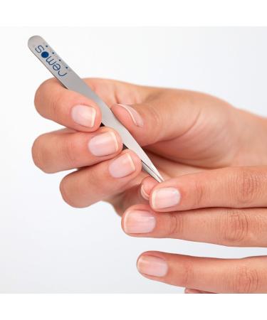 REMOS Splinter Tweezers - Stainless Steel INOX Rustproof 9.5 cm Fine Tip Dark Blue - Perfect for Precision Care - Buy Online on GoSupps.com