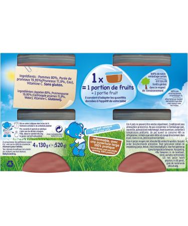 NESTLE NATURNES Baby Compotes Apples Plums 4 x 130 g from 4 to 6 Months - Buy Online on GoSupps.com