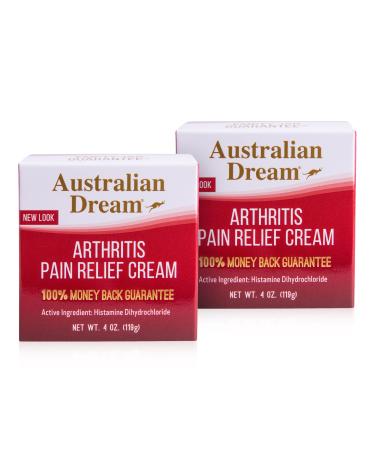 Australian Dream Arthritis Pain Relief Cream - for Muscle Aches or Back Pain - 4 Oz Jars (2 Pack)