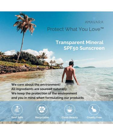 Amavara Mineral Clear Sunscreen Face Stick SPF 50 Sheer 2-Pack - Reef Safe, Zinc Oxide, Waterproof Sunscreen for Kids & Sensitive Skin - Vegan & Cruelty Free - 1.2oz - Buy Online on GoSupps.com