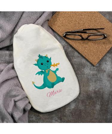 Personalized Hot Water Bottle with Custom Cover | Cozy 800ml Heat Bottle for Kids & Adults - Perfect Gift Idea (Dragon Design) - Buy Online on GoSupps.com