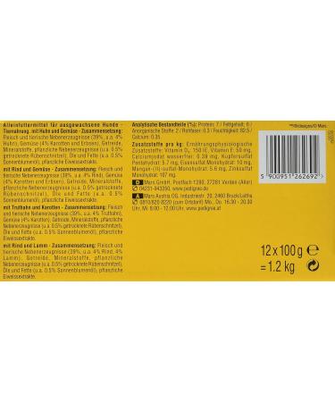 Pedigree Adult Dog Food in Portioned Pouches For Adult Dogs Various Types Pack of 4 (4 x 12 x 100g) - Buy Online on GoSupps.com