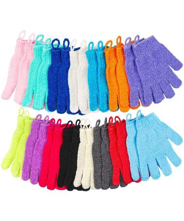 30 Pcs Exfoliating Gloves for Shower  15 Colors Body Exfoliator Glove with Hanging Loop  Scrub Exfoliate Glove Mitt Bath Face Spa Hand Scrubber Wash Deep Scrubbing Dead Skin for Women Men  by Aisuly