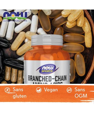 Now Foods BCAA (Branched-Chain Amino Acids) 120 Vegan Capsules Branched-Chain Amino Acids Lab Tested Gluten Free Vegetarian Soy Free Genetic Engineering Free - Buy Online on GoSupps.com
