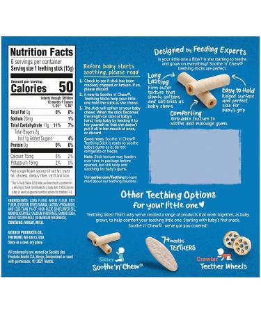 Gerber Soothe n Chew Teething Sticks Banana 6 CT - Natural Relief for Teething Babies - Buy Online on GoSupps.com