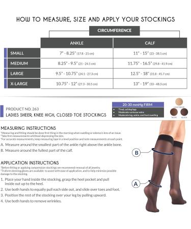 Truform Sheer Compression Stockings for Women 20-30 mmHg Knee High 30 Denier Black - Small (1 Pair) | International Shipping Available - Buy Online on GoSupps.com