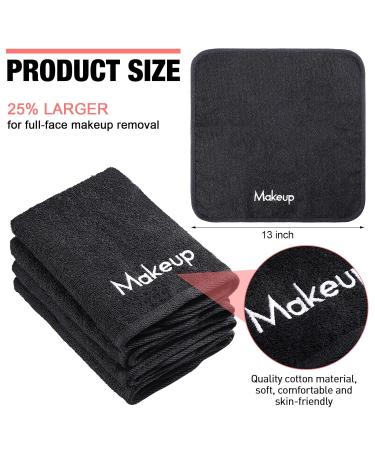 18 Pcs Makeup Remover Towels - Soft Cotton Washcloths with Makeup Embroidery - Reusable Facial Cleansing Cloths - Holiday Gift for Women - Buy Online on GoSupps.com