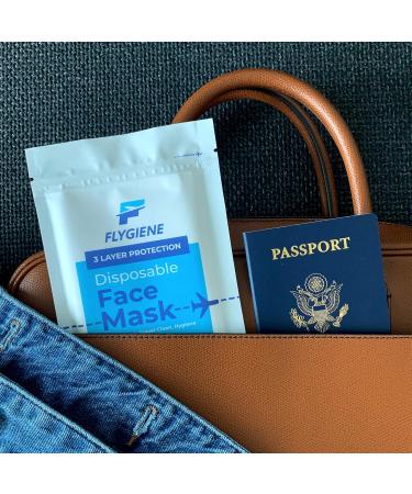 Travel Size Face Mask - 3 Ply Blue Disposable Face Masks for Adults - TSA Approved for Air Travel - 25 Count (5 Packs of 5) - Breathable & Comfortable - Buy Online on GoSupps.com