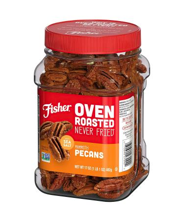 Fisher Oven Roasted Mammoth Pecans 17oz â€“ Sea Salt, Non-GMO, No Oil or Preservatives - Buy Online on GoSupps.com