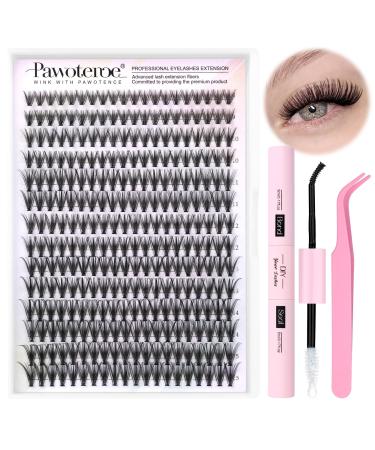 Pawotence Eyelash Extension Kit 280pcs Individual Eyelashes Kit Cluster Lashes Individual Cluster Natural 8-15mm Lash Extension Kit with Lash Bond and Seal Lash Tweezers for Self Use(30D-8-15MIX KIT) 30D KIT - Buy Online on GoSupps.com