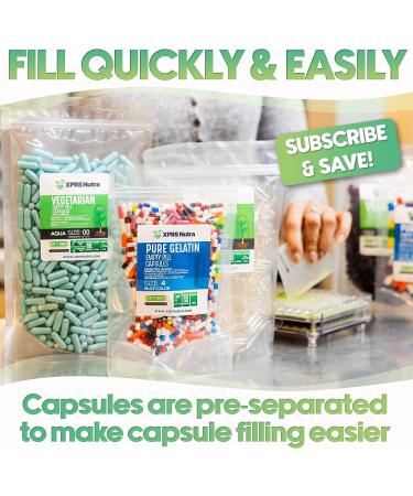 XPRS Nutra Size 00 Gelatin Empty Capsules - 1000 Count - DIY Supplement Filling - Clear Separated Empty 00 Capsules - Buy Online on GoSupps.com