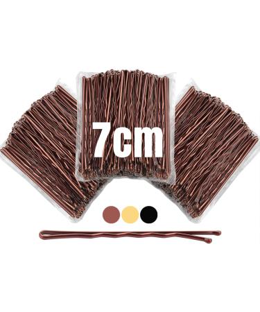 Mbmomnus 150pcs Bobby Pins Brown Hair Clips 7cm/2.75in Hair Pins Long Kirby Grips for Women Girls Hair Accessories Ideal for All Types Makeup & Hair Styling 7cm-150Pcs Brown - Buy Online on GoSupps.com