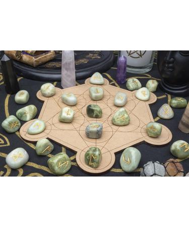 Crocon Serpentine Rune Stone Set - 25 Pcs for Chakra Balancing, Reiki Healing, Aura Cleansing - 15-20mm - Buy Online on GoSupps.com