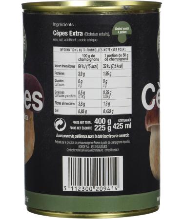 Borde Extra Canned Porcini Mushrooms Box 1/2 - 225 g - Pack of 2 - Buy Online on GoSupps.com