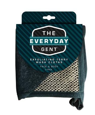 Evriholder Everyday Gent Exfoliating Face and Body Terry Wash Cloths Gray 3.2 Oz