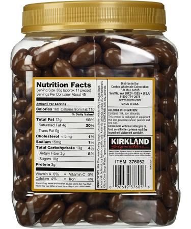 Kirkland Signature Milk Chocolate Roasted Almonds - 48 Ounce (3 lb) Pack - Delicious Chocolate Almonds - Buy Online on GoSupps.com