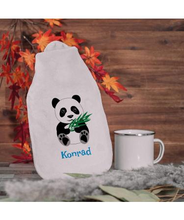 Personalized Hot Water Bottle with Cover - Custom Text & Design | Cozy 800ml Panda Heat Bottle | Perfect Gift Idea for Adults & Kids - Buy Online on GoSupps.com