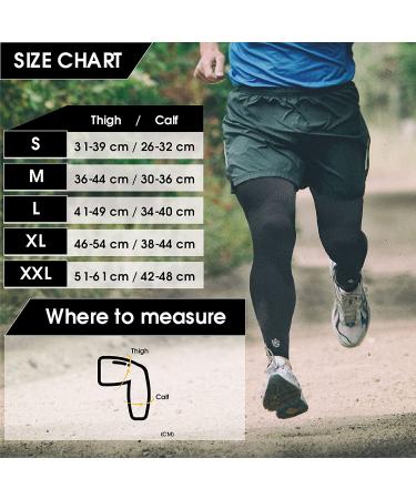 Vital Salveo Compression Full Leg Sleeve X-Large - 2 Pack, Thigh Calf Knee Support for Basketball, Black - Buy Online on GoSupps.com