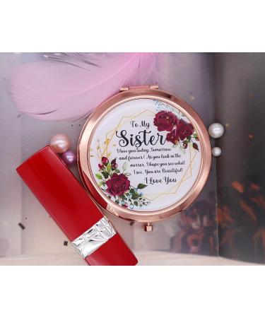 OHSunFLower2 Sister Gifts - Rose Gold Compact Mirror for Sisters - Birthday & Graduation Gift - Buy Online on GoSupps.com