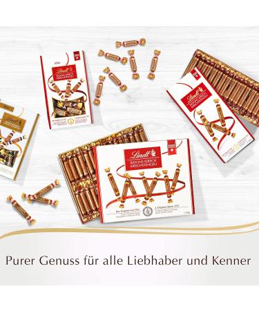 Lindt Chocolate Batons Cherry Geli - 125g | Whole Milk Chocolate with Swiss Cherry Filling | Praline Gift with Alcohol | Pack of 2 - Buy Online on GoSupps.com