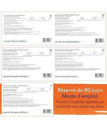 Now Foods Magnesium Citrate 400mg 240 Vegan Capsules Lab Tested Magnesium Gluten Free Soy Free Vegetarian - Buy Online on GoSupps.com