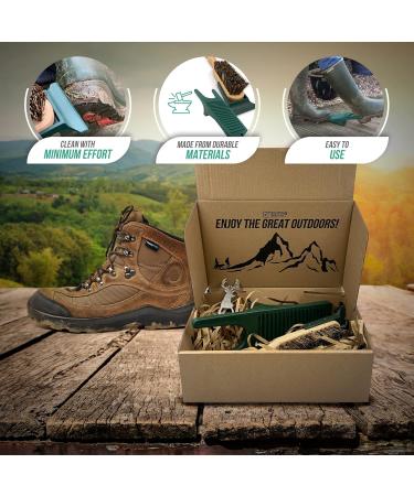 Boot Jack and Brush Mud Remover Set - Ideal Gift for Cleaning Wellingtons & Hiking Boots - Buy Online on GoSupps.com