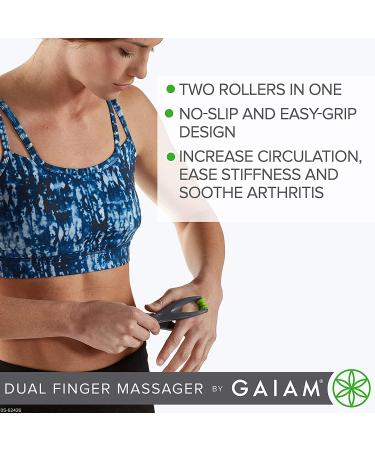 Gaiam Finger Massager: Dual-Sided Hand Massage Roller for Circulation, Stress, Arthritis & Pain Relief - Buy Online on GoSupps.com