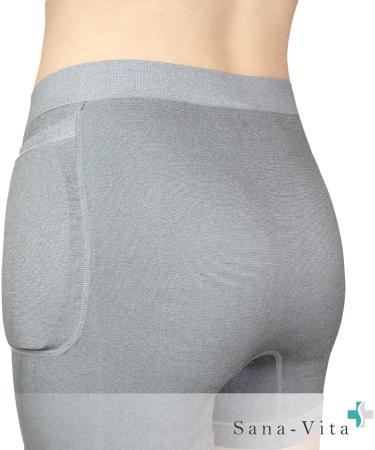 High Waist Spandex Shorts for Elderly | Deep Pockets & Hip Protection | Fall Injury Prevention Undergarment - Grey Medium - Buy Online on GoSupps.com