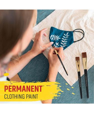 Jacquard Fabric Paint Set - 8 Colors, 2.25oz Bottles, Permanent All-Surface Paint with Brushes - Buy Online on GoSupps.com