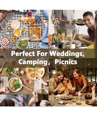 200-Piece Premium Bamboo Cutlery Set - Eco-Friendly Disposable Flatware Includes 100 Forks 50 Spoons 50 Knives - Natural Sturdy and Stylish Utensils for Parties Picnics and Events - Buy Online on GoSupps.com