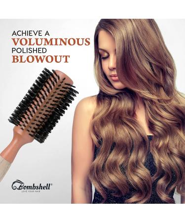Sustainable Boar Bristle Round Brush with Birch Wood Handle - 2.5 inch for Styling, Blowouts and Curling - Buy Online on GoSupps.com