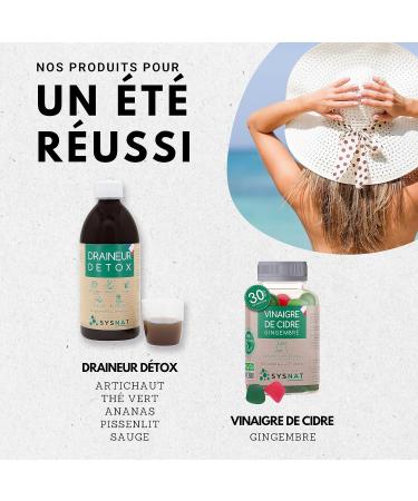 Apple cider vinegar & ginger 60 Gummies Digestion Diet Transit Blood glucose 1 month cure French compostable packaging 3 plants in France 30 years of expertise SYSNAT Laboratory - Buy Online on GoSupps.com