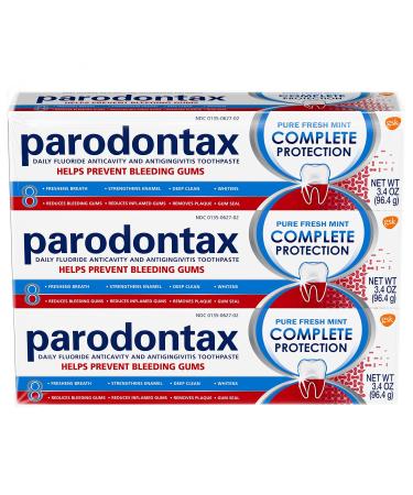 Parodontax Complete Protection Toothpaste, Pure Fresh Mint - 3.4 oz x 3